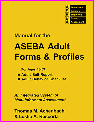 MANUAL FOR THE ASEBA ADULT FORMS AND PROFILES - ELECTRONIC DELIVERY