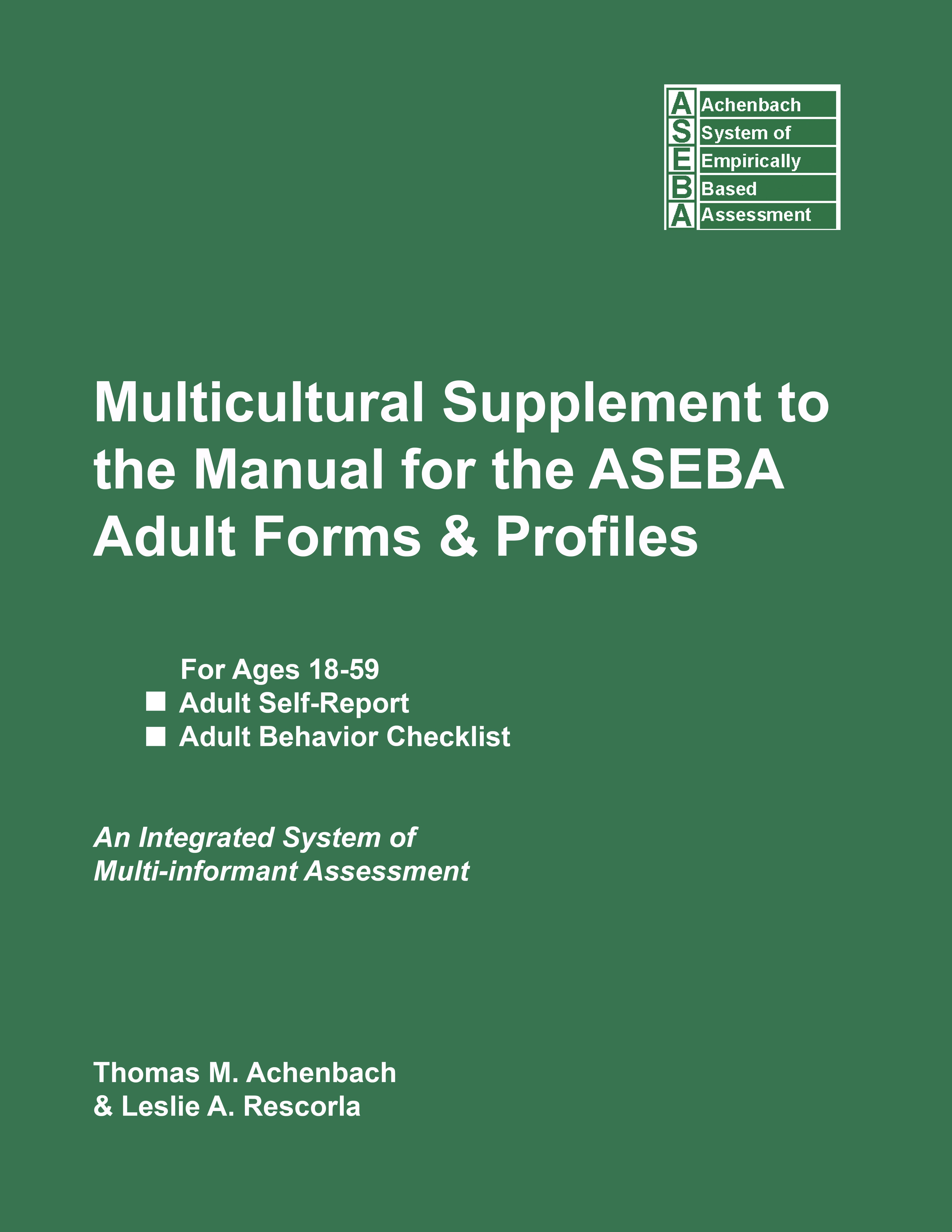 Multicultural Supplement to the Adult Manual