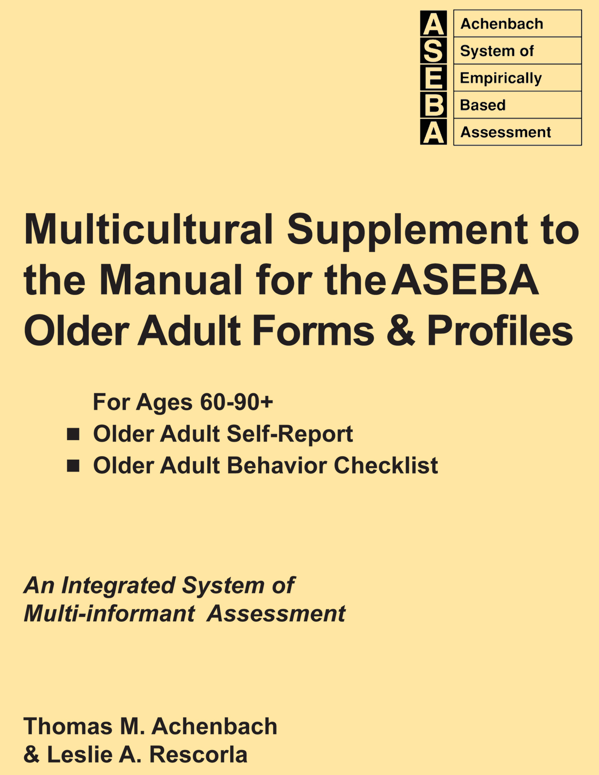 MULTICULTURAL SUPPLEMENT TO THE OLDER ADULT MANUAL