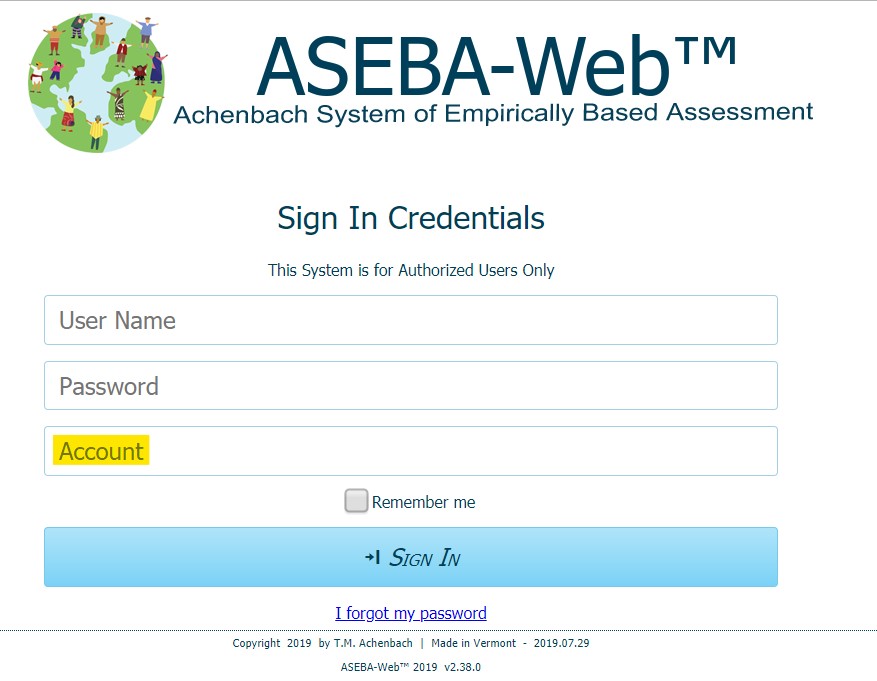 ASEBA-Web NEW Account Subscription (1 year w/50 starter e-units)